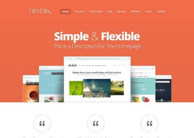 Un sito web dai colori decisi in stile flat design e responsive
