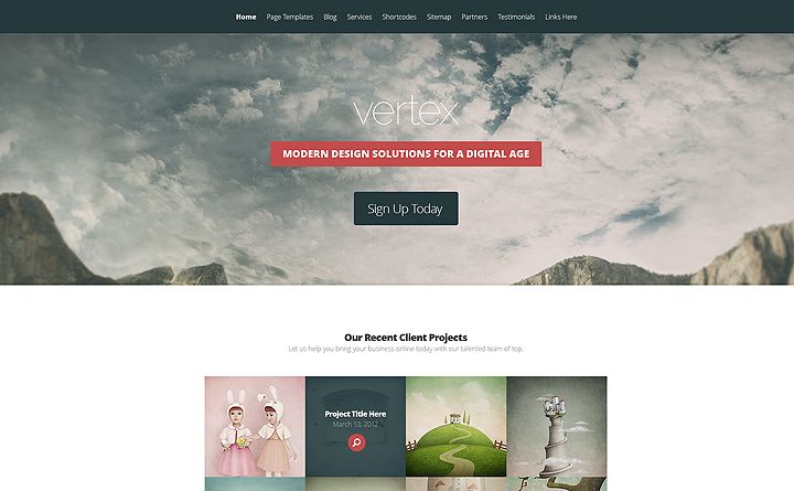 Vertex è un tema WordPress stupefacente Vertex è un tema WordPress stupefacente