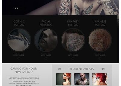 Come appare su Desktop questo sito web di tatuaggi