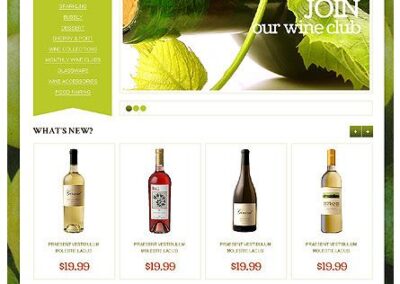 Come appare su Desktop questo sito web di vendita vini