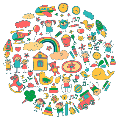 Grafica colorata allegra e accattivante