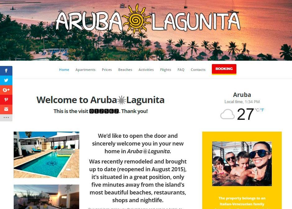 Sito per vacanze affitti turistici isola di Aruba
